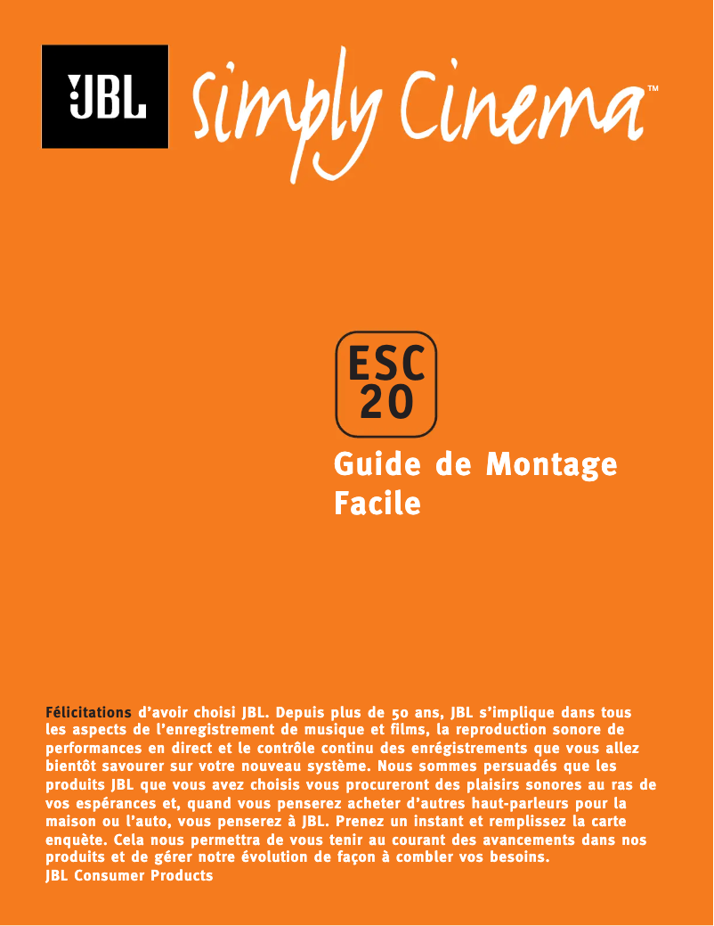 Imagen de la primera página del manual del dispositivo Simply Cinema ESC200
