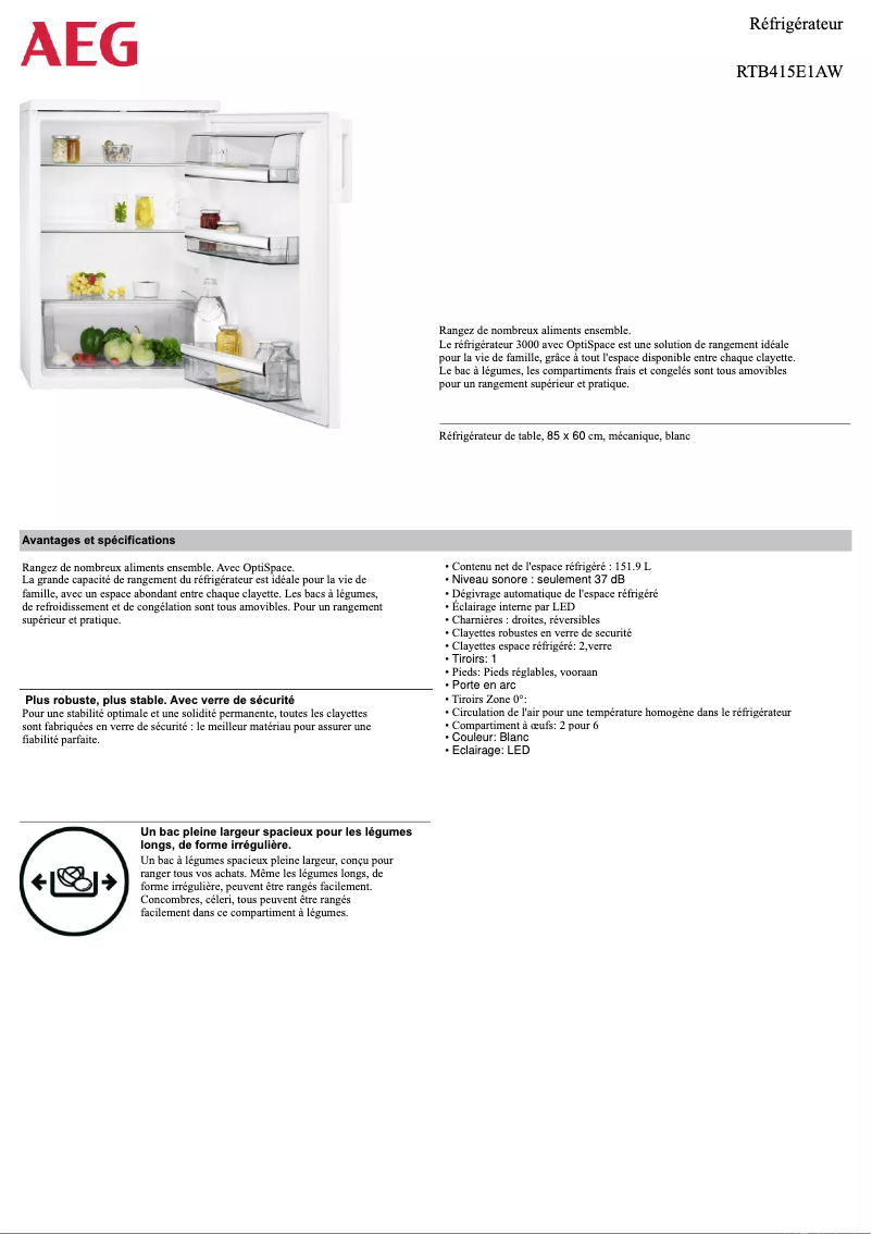 Imagen de la primera página del manual del dispositivo RTB415E1AW