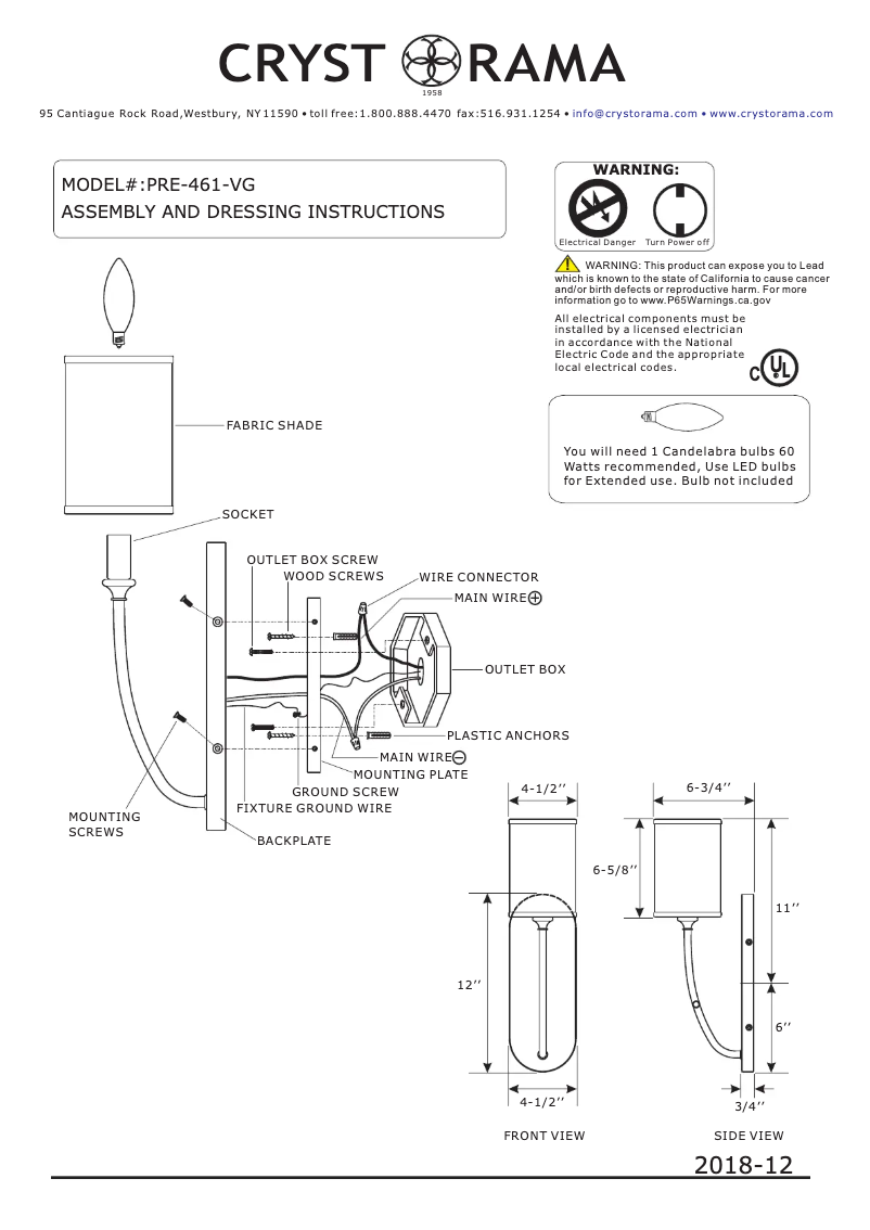 Imagen de la primera página del manual del dispositivo Preston PRE-461-VG