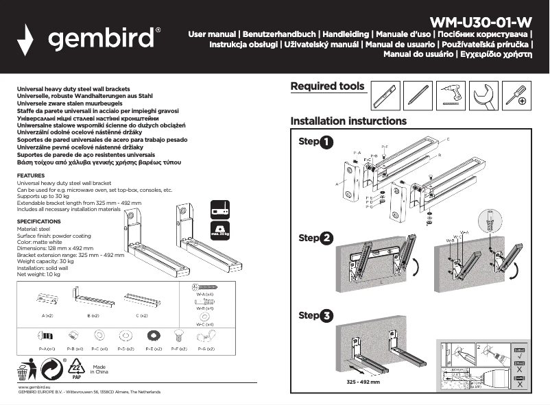 Imagen de la primera página del manual del dispositivo WM-U30-01-W
