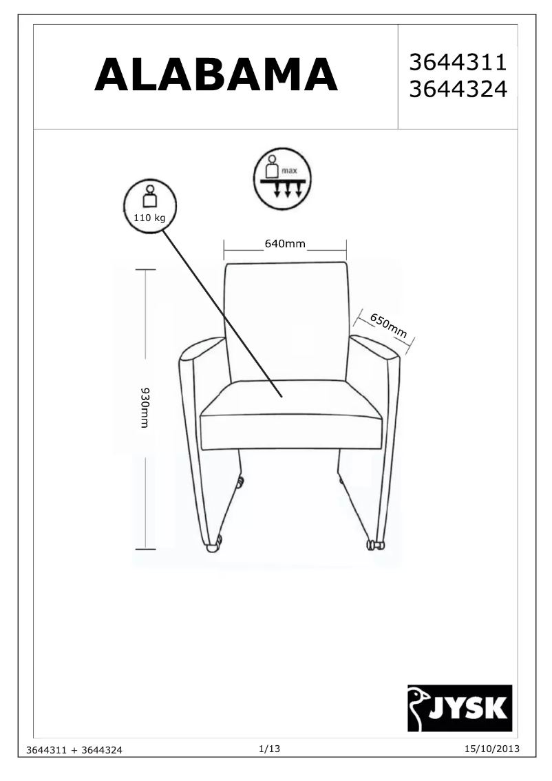 Imagen de la primera página del manual del dispositivo Alabama