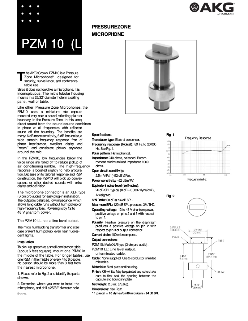 Imagen de la primera página del manual del dispositivo PZM-10