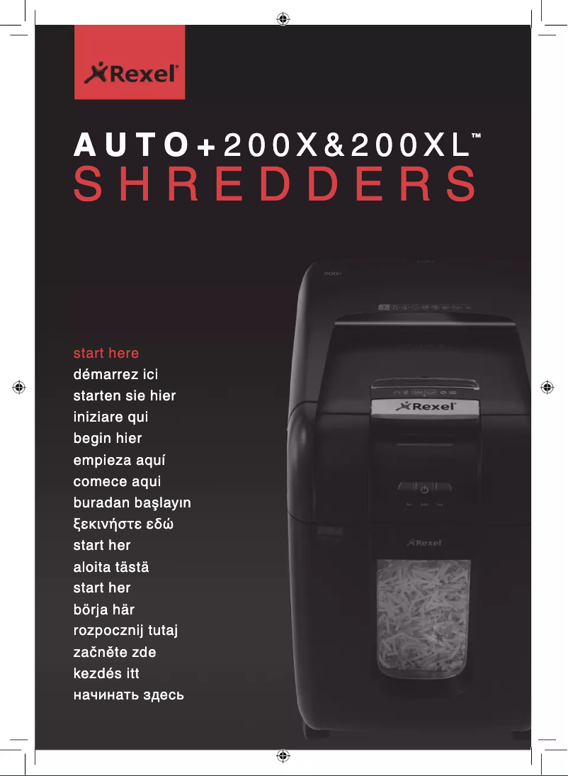 Imagen de la primera página del manual del dispositivo Stack-and-Shred 200XL
