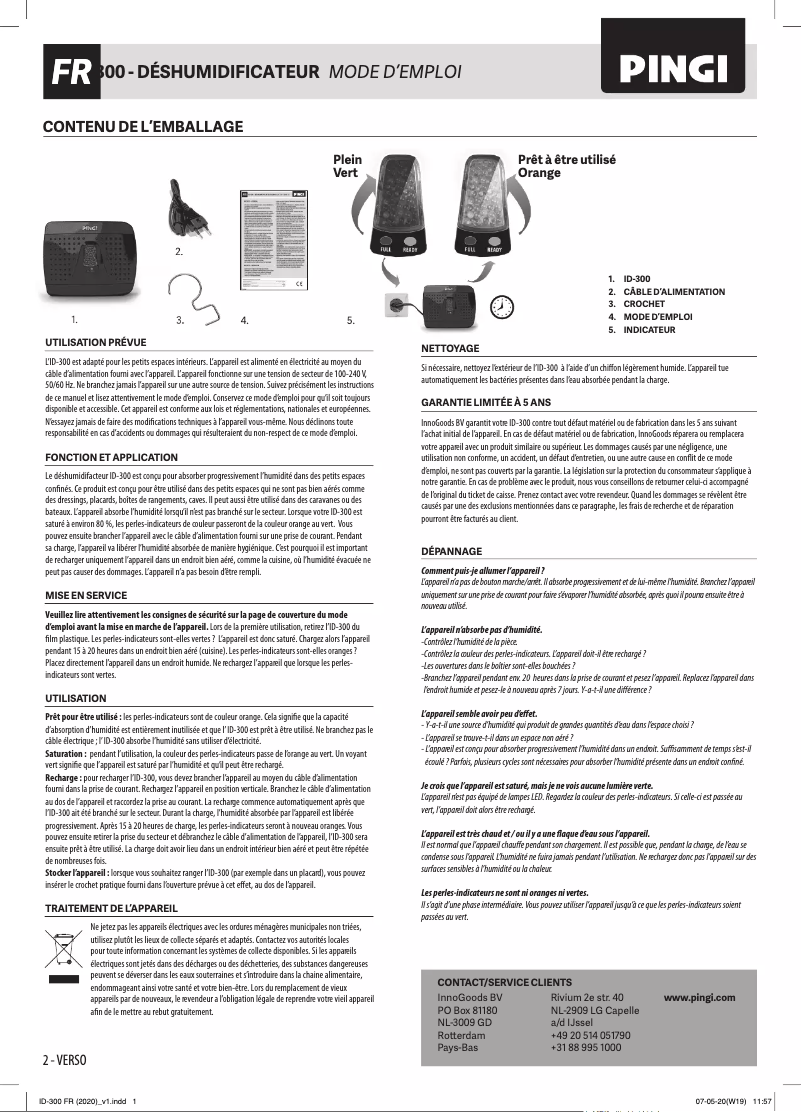 Imagen de la primera página del manual del dispositivo I-Dry L