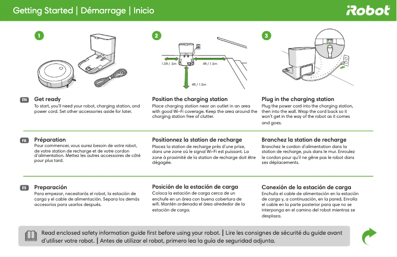 Imagen de la primera página del manual del dispositivo Roomba j8+