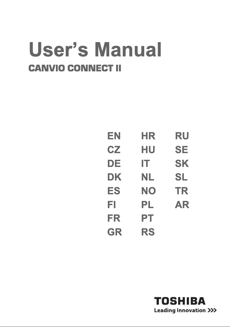 Página 1 del manual Manual de usuario Toshiba Canvio Connect II