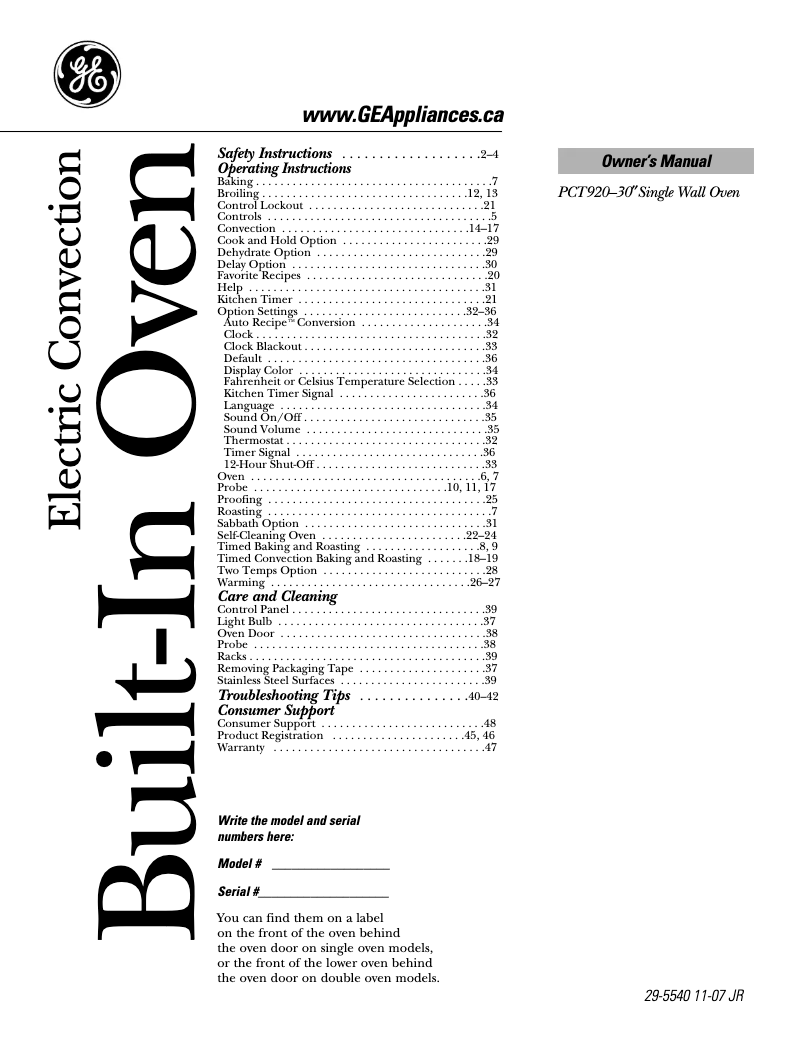 Imagen de la primera página del manual del dispositivo PCT920BMBB