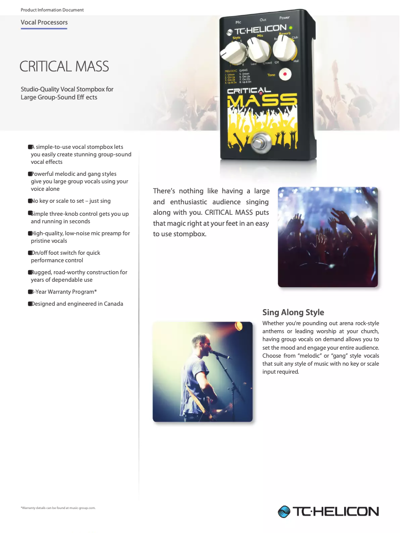 Imagen de la primera página del manual del dispositivo Critical Mass