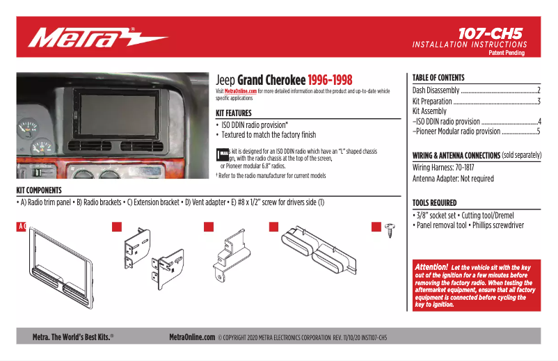 Página nº 1 - Manual de usuario Metra 107-CH5