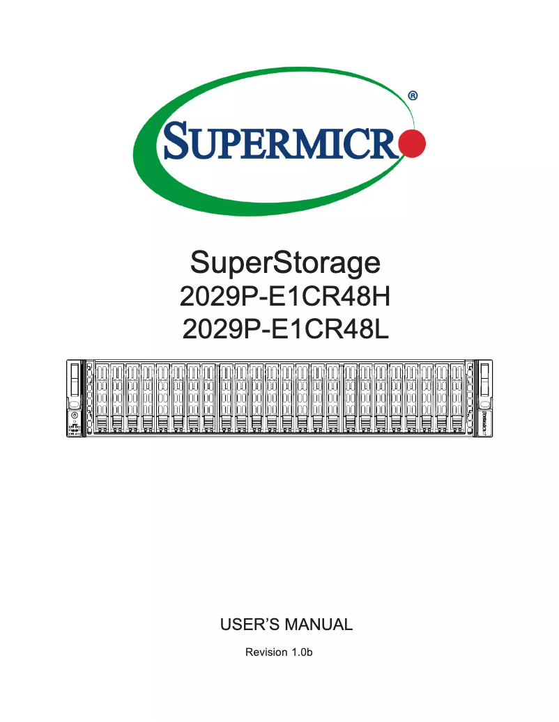 Página 1 del manual Manual de usuario Supermicro SuperStorage 2029P-E1CR48H