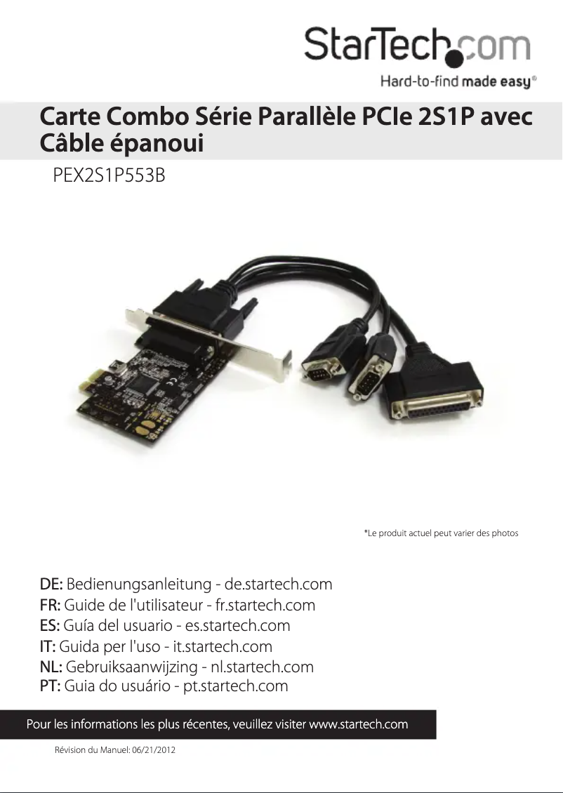 Imagen de la primera página del manual del dispositivo PEX2S1P553B