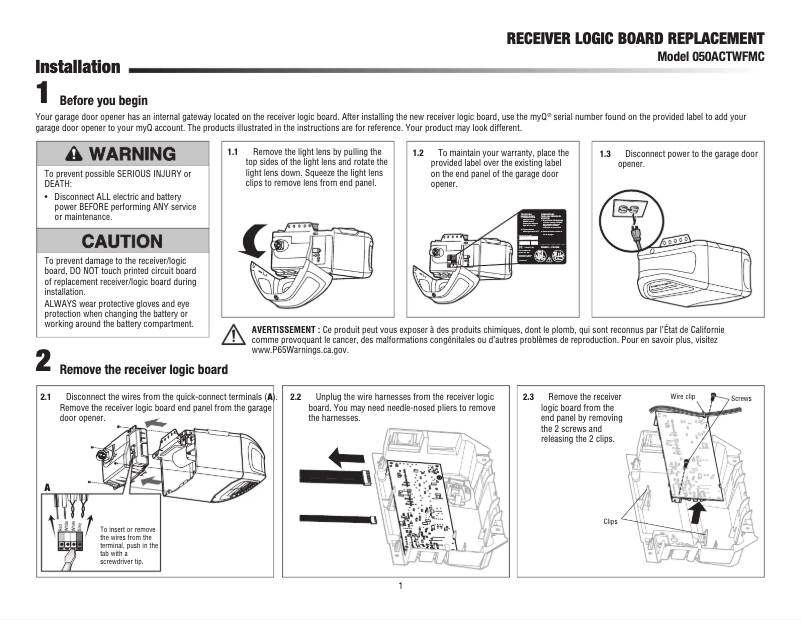 Página 1 del manual Manual de usuario LiftMaster 050ACTBMC