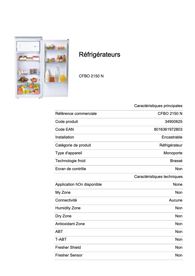 Imagen de la primera página del manual del dispositivo CFBO 2150 N