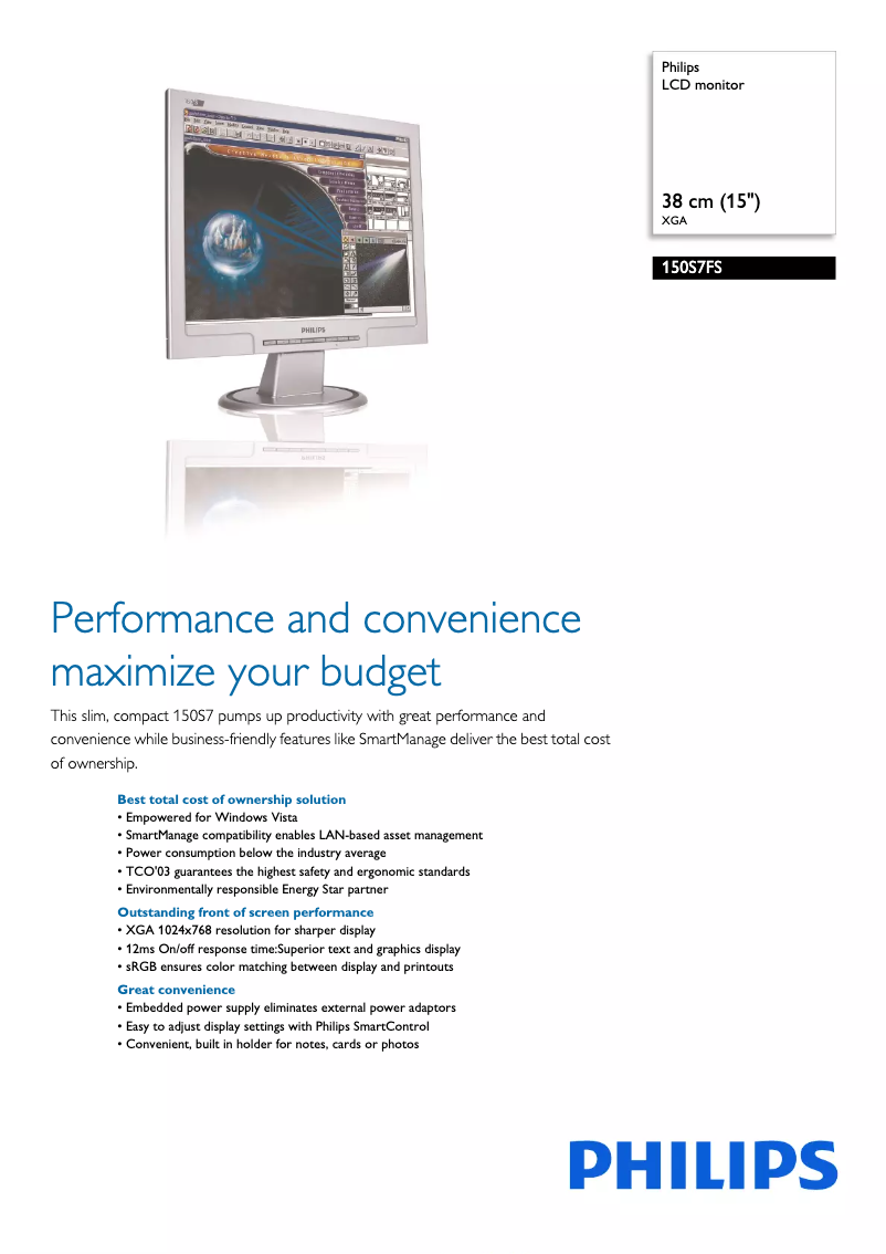 Imagen de la primera página del manual del dispositivo 150S7FS