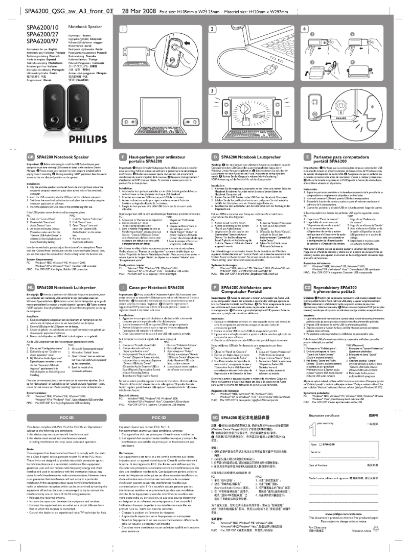 Página 1 del manual Manual de instrucciones Philips SPA6200