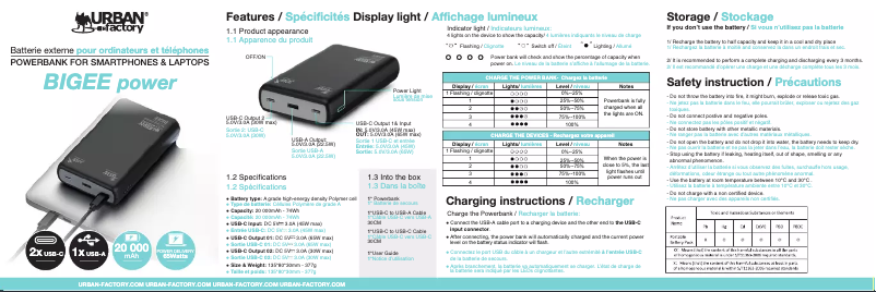 Imagen de la primera página del manual del dispositivo Bigee Power