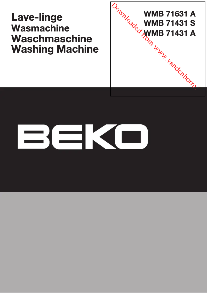 Página 1 del manual Manual de usuario Beko WMB 71431 S