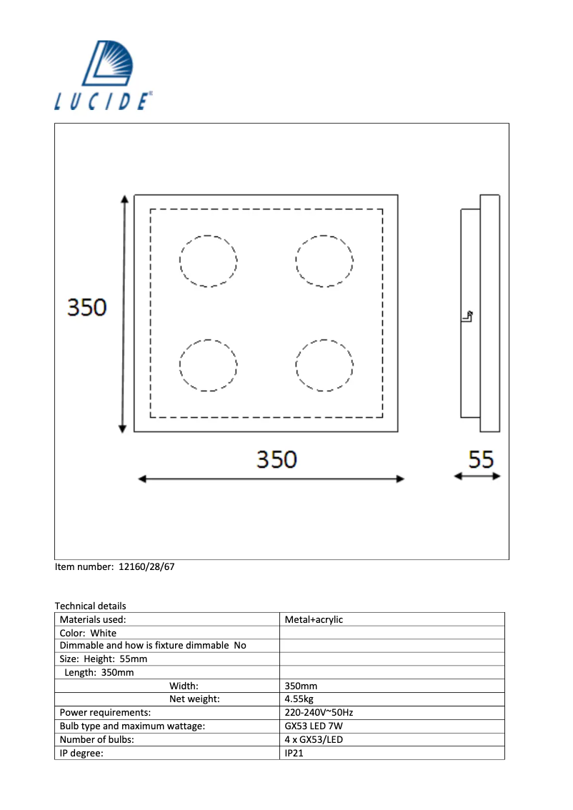 Imagen de la primera página del manual del dispositivo Winx-LED