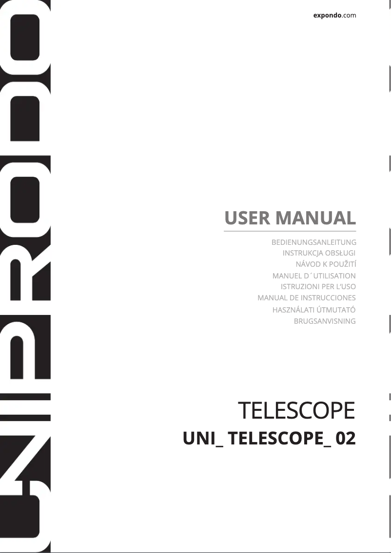 Imagen de la primera página del manual del dispositivo UNI_TELESCOPE_02
