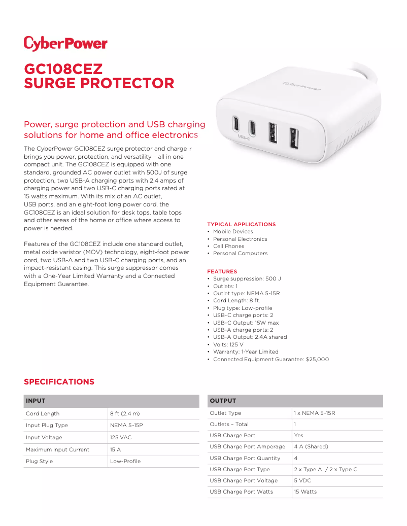 Imagen de la primera página del manual del dispositivo GC108CEZ