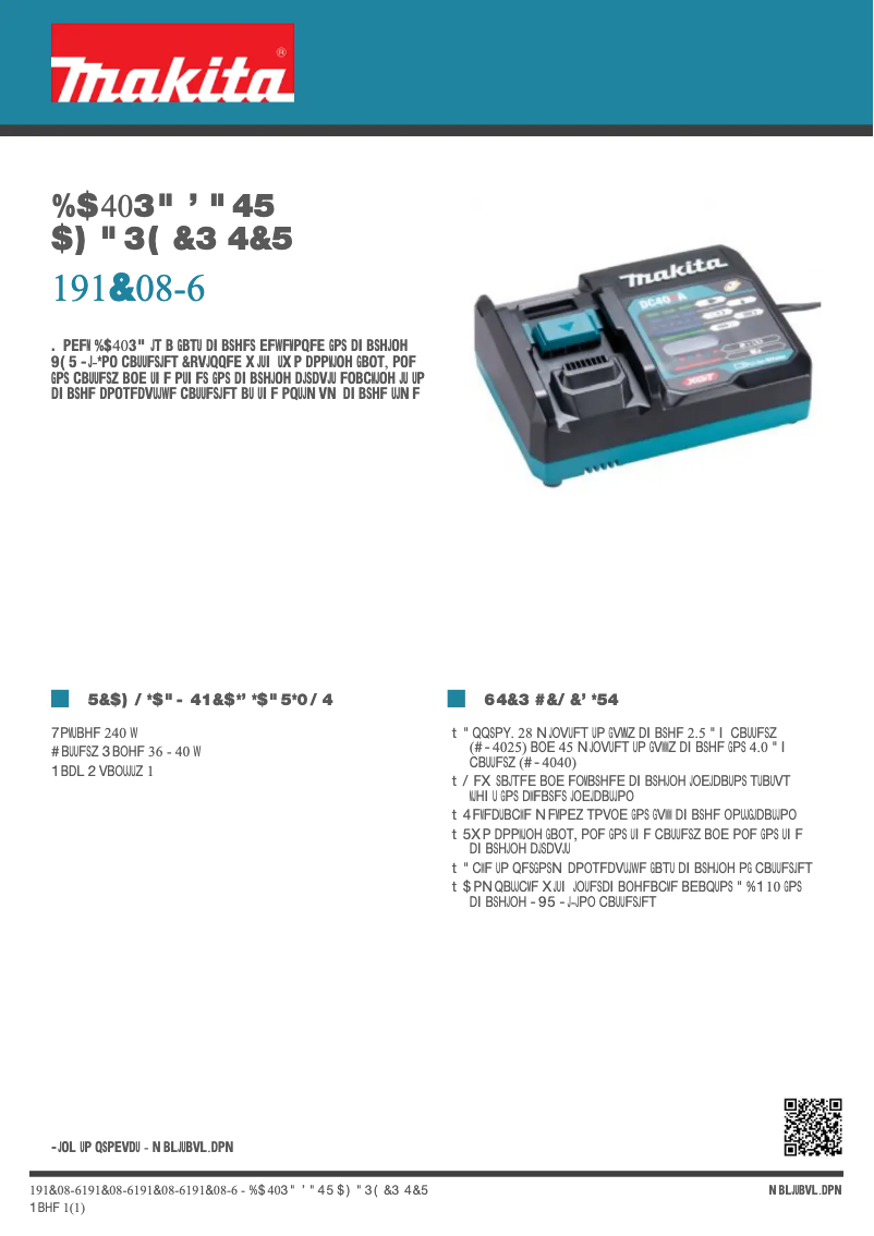 Imagen de la primera página del manual del dispositivo DC40RA