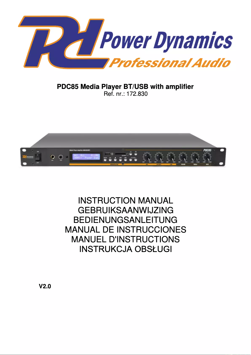 Imagen de la primera página del manual del dispositivo PDC85