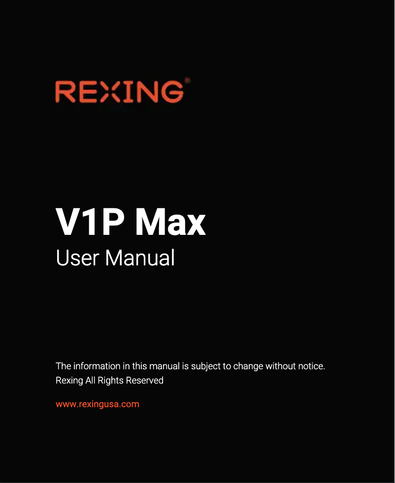 Página 1 del manual Manual de usuario Rexing V1P Max