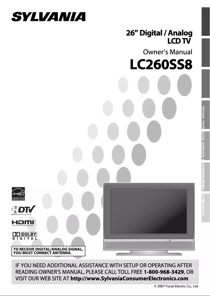 Página 1 del manual Manual de usuario Sylvania LC260SS8