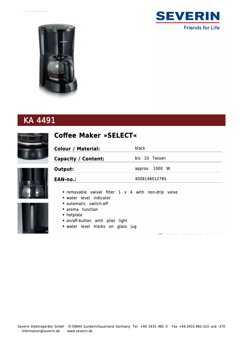 Imagen de la primera página del manual del dispositivo KA 4491