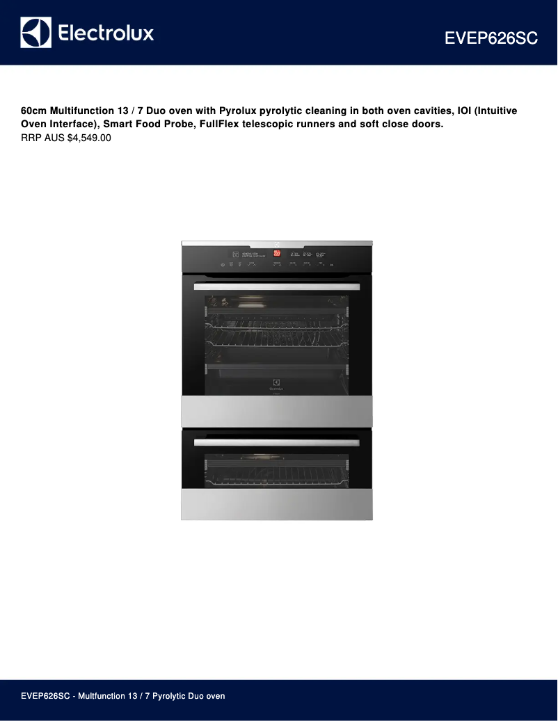 Página 1 del manual Ficha técnica Electrolux EVEP626SC