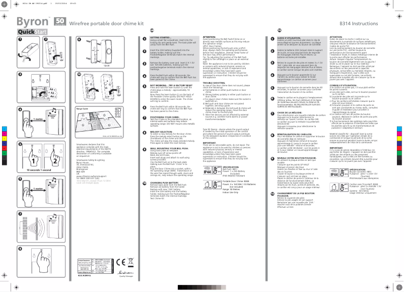 Imagen de la primera página del manual del dispositivo B314