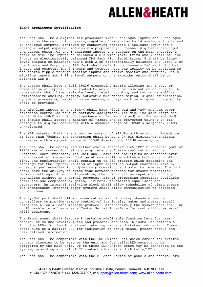 Imagen de la primera página del manual del dispositivo iDR-4