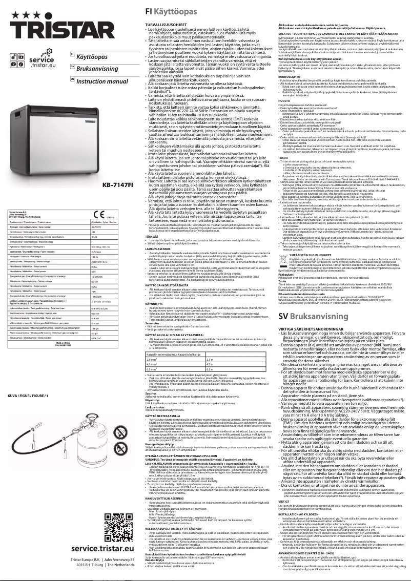 Imagen de la primera página del manual del dispositivo KB-7147FI