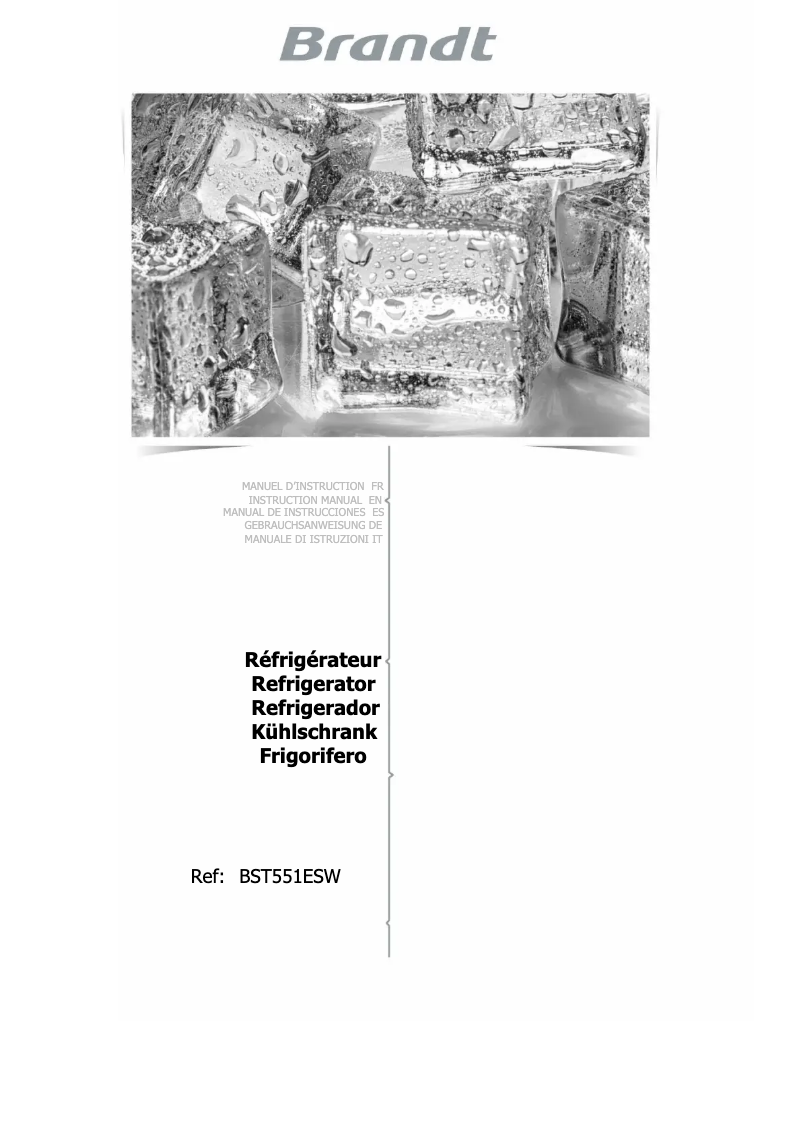 Imagen de la primera página del manual del dispositivo BST551ESW