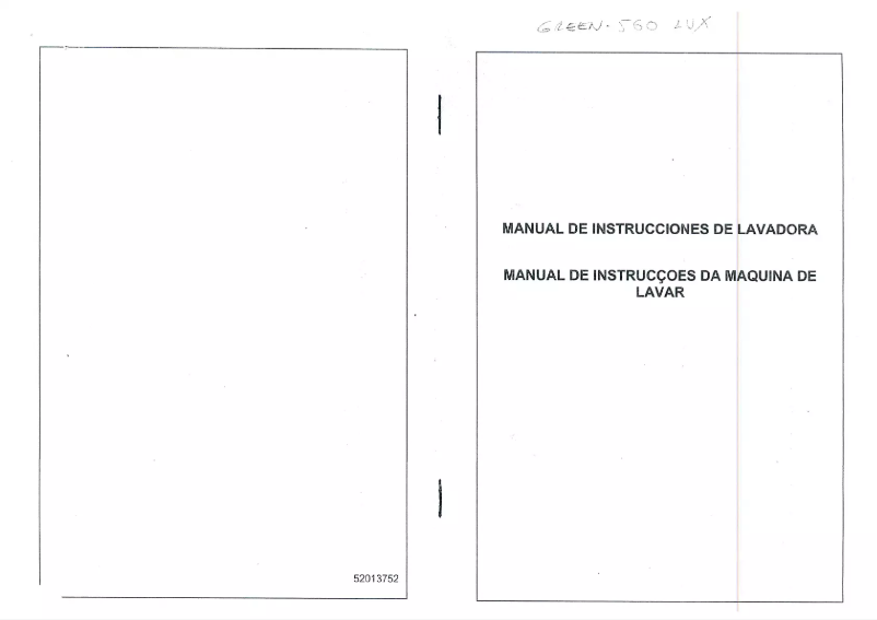 Imagen de la primera página del manual del dispositivo Green 560 Lux