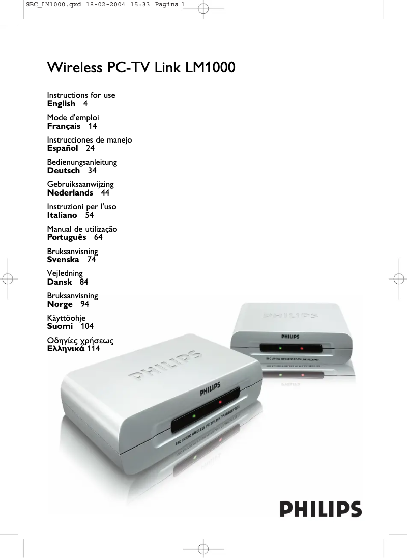 Página 1 del manual Manual de usuario Philips SBCLM1000