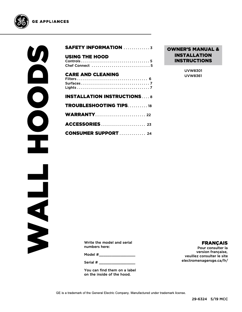 Imagen de la primera página del manual del dispositivo UVW8301SLSS