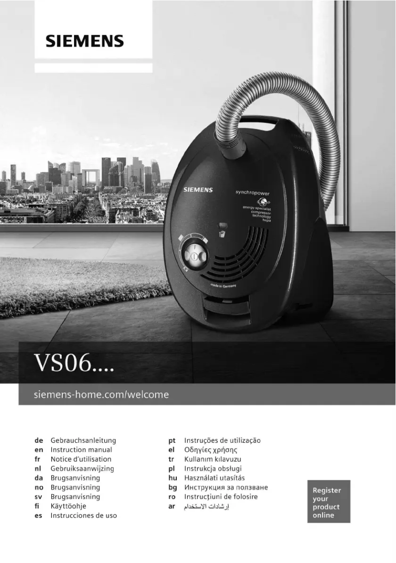 Página nº 1 - Manual de usuario Siemens VS 06G180RU