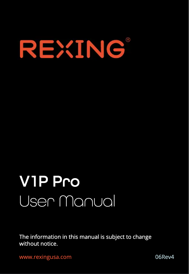 Página 1 del manual Manual de usuario Rexing V1P Pro