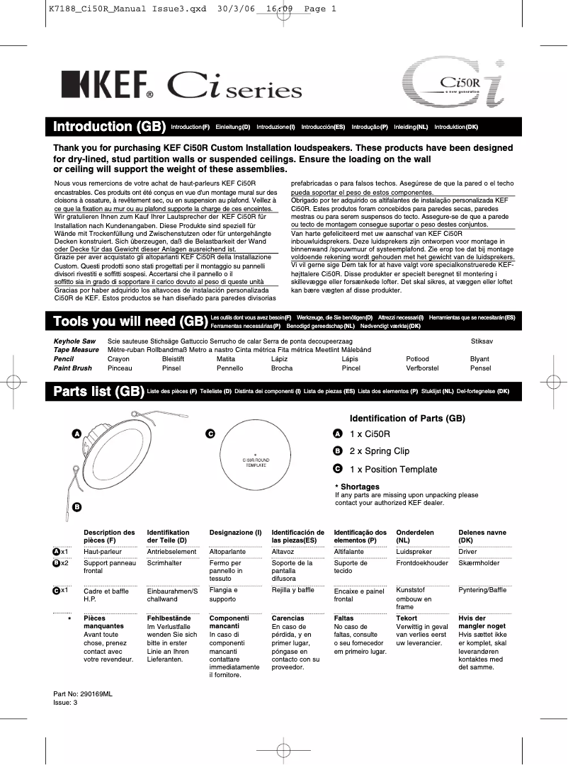Imagen de la primera página del manual del dispositivo Ci50