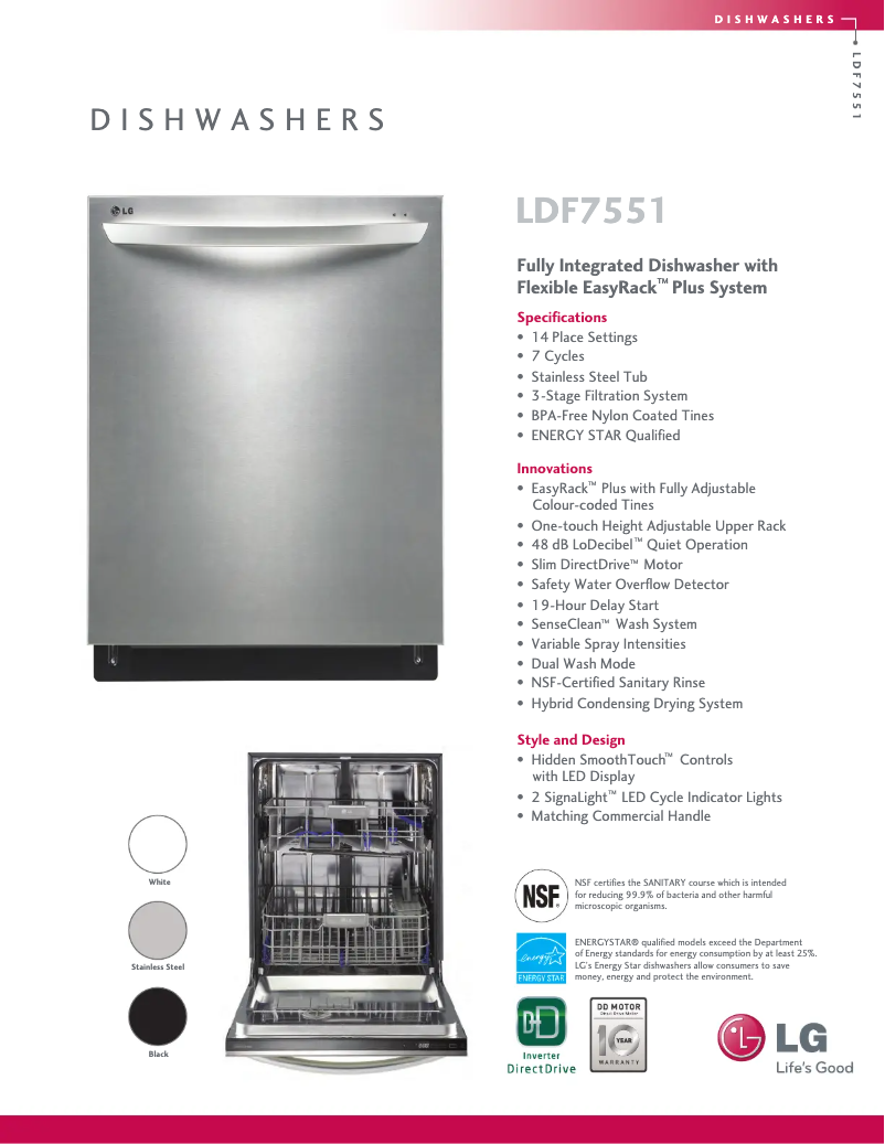 Imagen de la primera página del manual del dispositivo LDF7551BB