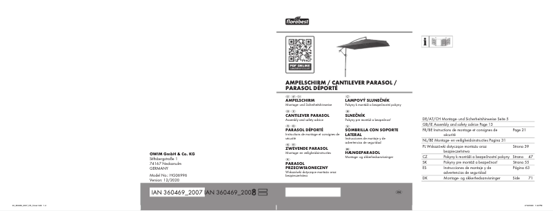 Página nº 1 - Manual de usuario Florabest HG06996