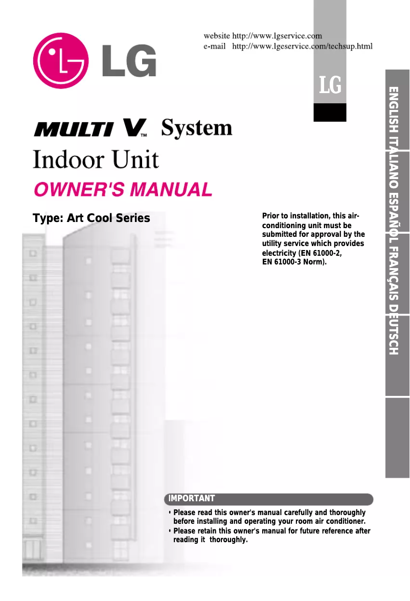 Imagen de la primera página del manual del dispositivo ARNU07GSPM1