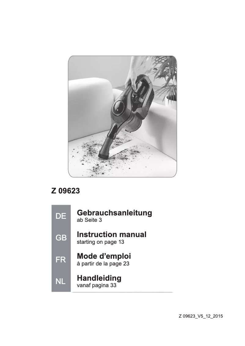Página 1 del manual Manual de usuario Cleanmaxx Z 09623