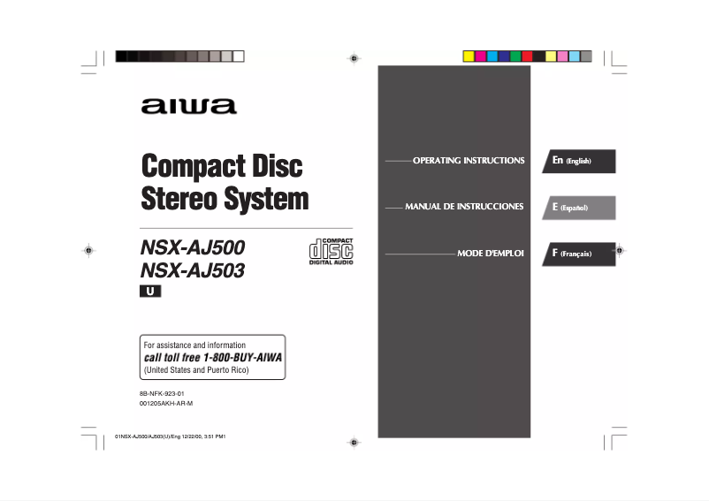 Página nº 1 - Manual de usuario Aiwa NSX-AJ503