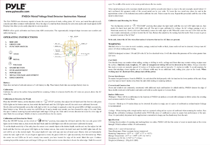Imagen de la primera página del manual del dispositivo PMD24