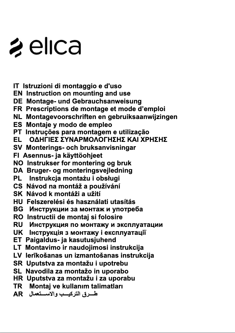 Página 1 del manual Manual de usuario Elica Top Sense