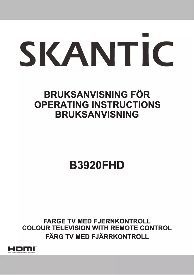 Página 1 del manual Manual de usuario Skantic B3920FHD