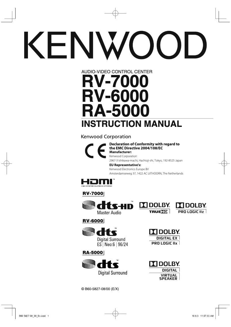Página nº 1 - Manual de usuario Kenwood RA-5000
