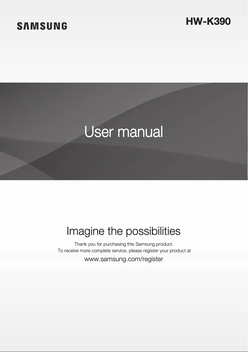 Página 1 del manual Manual de usuario Samsung HW-K390
